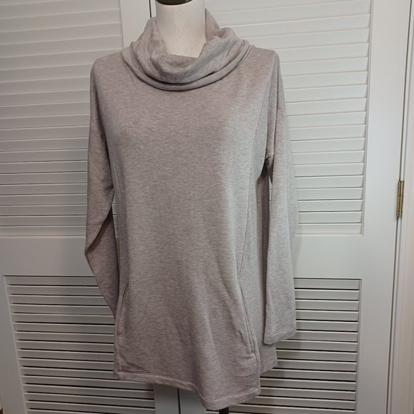 Soft Surroundings Tops - Soft Surroundings Tan Cowl Neck Knit Fleece Tunic